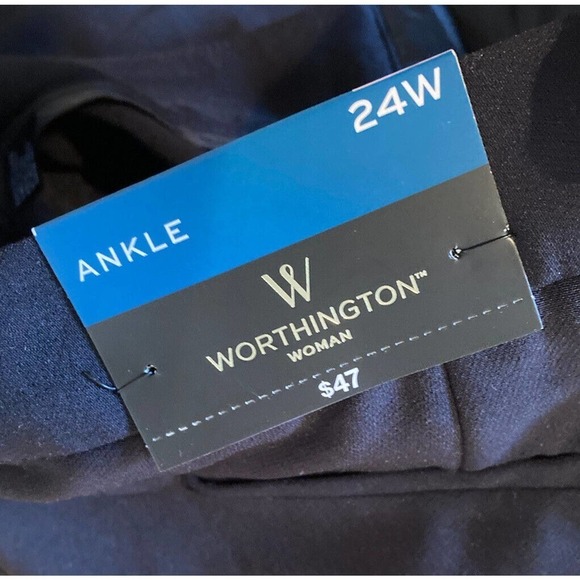 NWT $47 Worthington Zip Pocket Ankle Pants Size 24W Women’s Black - Picture 7 of 11